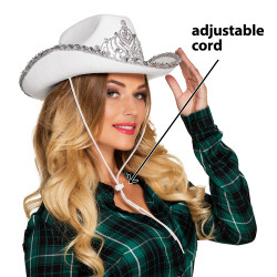 Dámska biela kovbojská čiapka